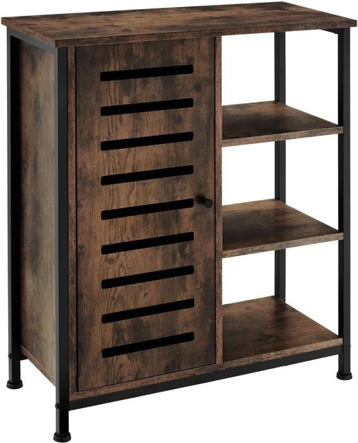 tectake Sideboard Industrial Style aus Holz und Stahl in Dunkelbraun, B/T/H: 70 x 32 x 82 cm - Bild 2