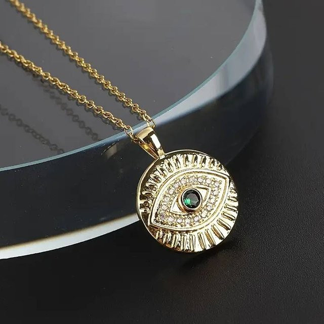 Huitan Halskette mit Anhänger, Gold, Zirkonia, Damen - Bild 1