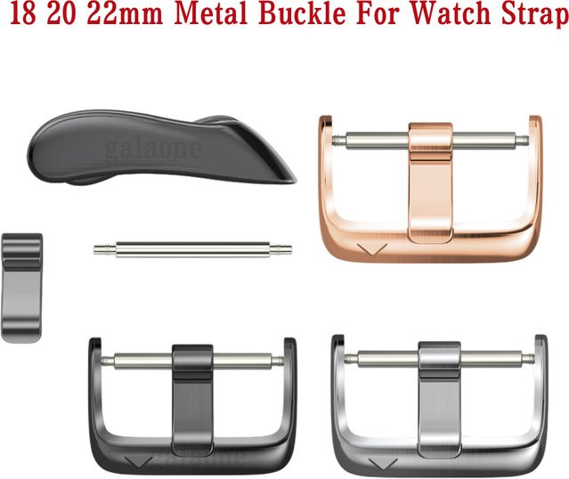 Uhrenarmband-Riemenschließe Edelstahl, Silber, Schwarz, Roségold, 18mm 20mm 22mm - Bild 1