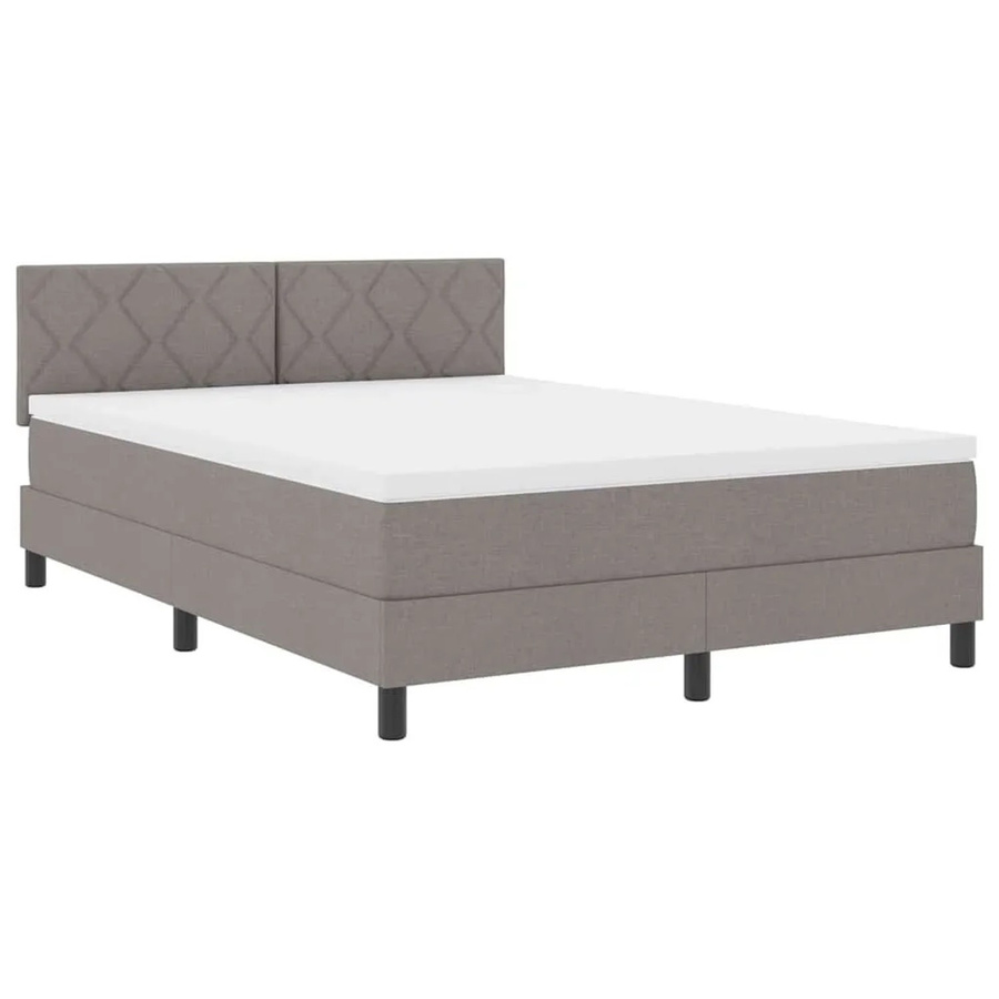 vidaXL Boxspringbett mit Matratze und LED-Unterbettbeleuchtung in Taupe, B/T/H: 160 x 200 x 88 cm - Bild 2
