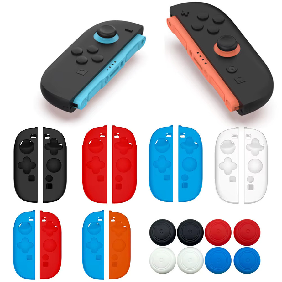 Nintendo Switch 2 Silikon-Schutzhülle für Joy-Cons mit Thumbstick-Griffkappen in Schwarz und Multicolour - Bild 4