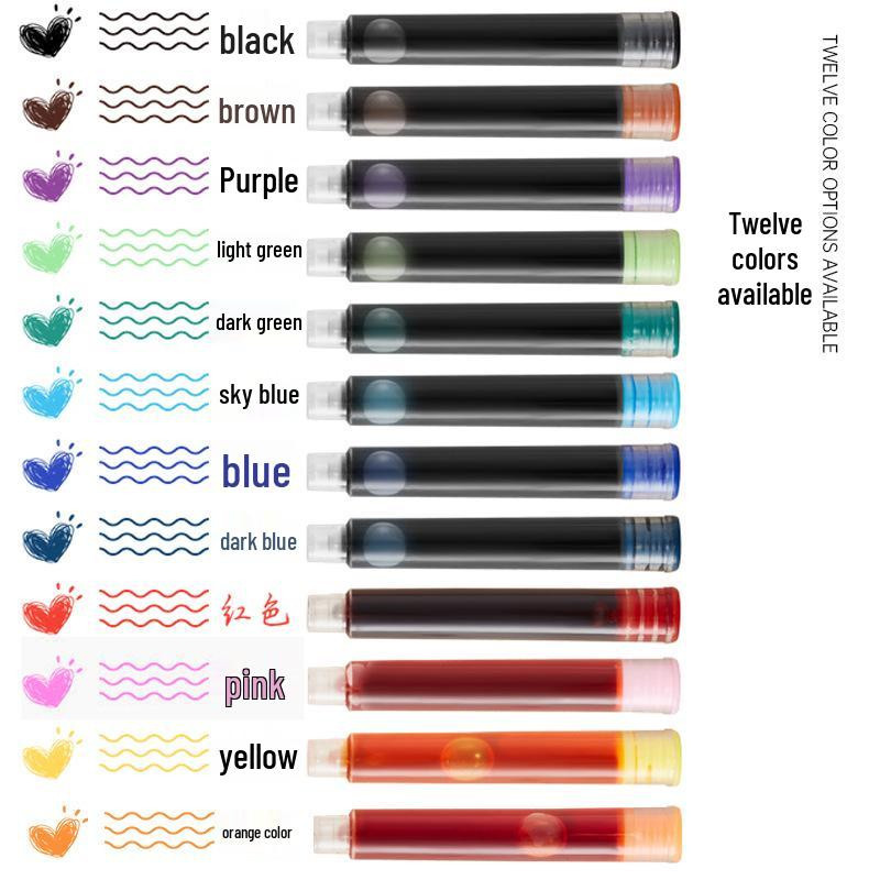 CreativeCorner Universelle Tintenpatronen für Füllfederhalter, 12 Farben, Braun und Multicolour, 3,4 Kaliber - Bild 3