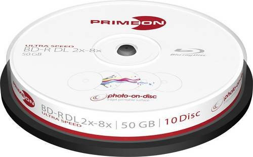 Primeon Blu-ray BD-R DL Rohling 50GB, 10 Stück Spindel, weiß - Bild 1