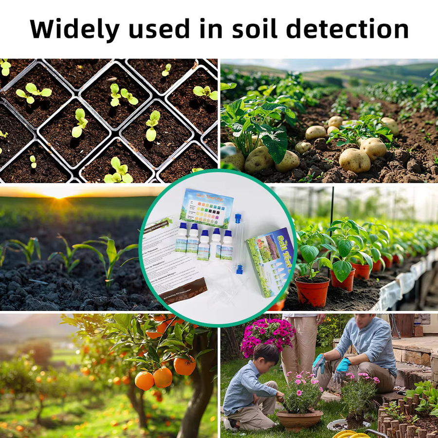 JUANJUAN Landwirtschafts-Bodentestkit zur Messung von NPK-Werten sowie Stickstoff, Phosphor, Kalium und Ammoniak inklusive Testreagenzien und Kontrollblättern für den Gartenbau - Bild 3