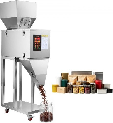 VEVOR Pulverabfüllmaschine aus Edelstahl mit intelligentem Wiegesystem und Fußpedal, Silber, Abfüllbereich 20-3000g - Bild 1