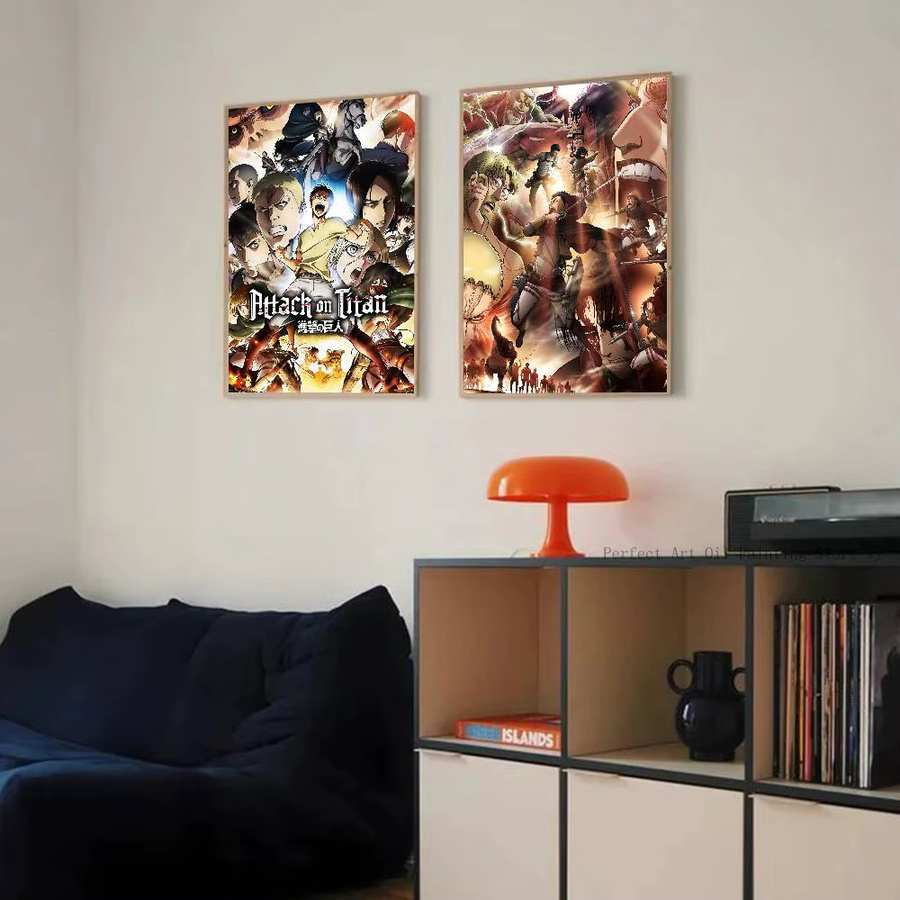 Selbstklebendes Anime Attack On Titan Poster aus Papier, Wanddekoration in Mehrfarbig, B/H: 15 x 15 cm - Bild 4