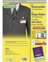 Avery Clip Badge Namensetiketten transparent, 32 Etiketten pro Packung, B/H: 60 x 90 mm - Bild 1