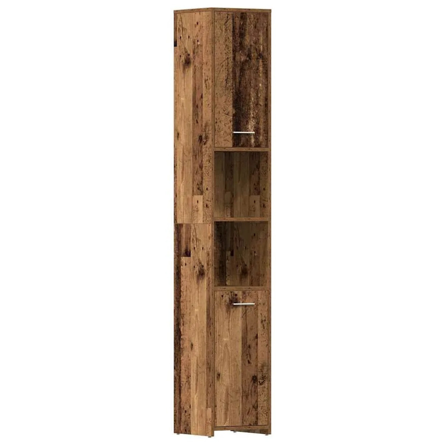 vidaXL Badschrank in Altholz-Optik, Wandmontage, Braun, B/T/H: 30 x 30 x 183,5 cm - Bild 2