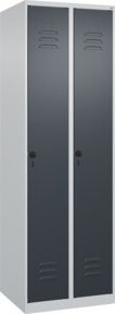 C+P Wäsche-Spind Classic PLUS mit 2 Abteilen, Sicherheits-Drehriegel, grau/anthrazit, H x B x T: 185 x 60 x 50 cm - Bild 1