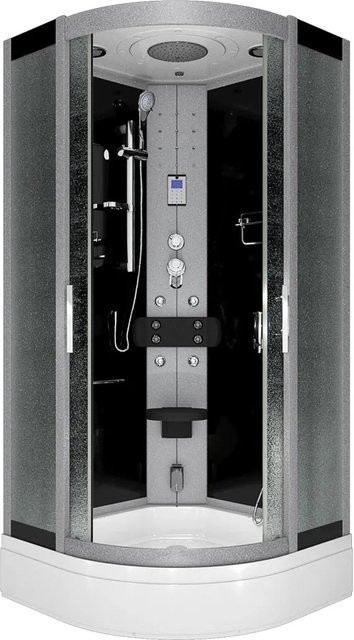 AcquaVapore Komplettdusche D46-53M0-EC als Eckdusche mit Regendusche, Handbrause, Körperdüsen und LED-Beleuchtung, B/T: 90 x 90 cm, Höhe: 203 cm - Bild 1