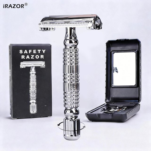 iRAZOR Butterfly Open Doppelklingen-Sicherheitsrasierer-Set, Unisex - Bild 1