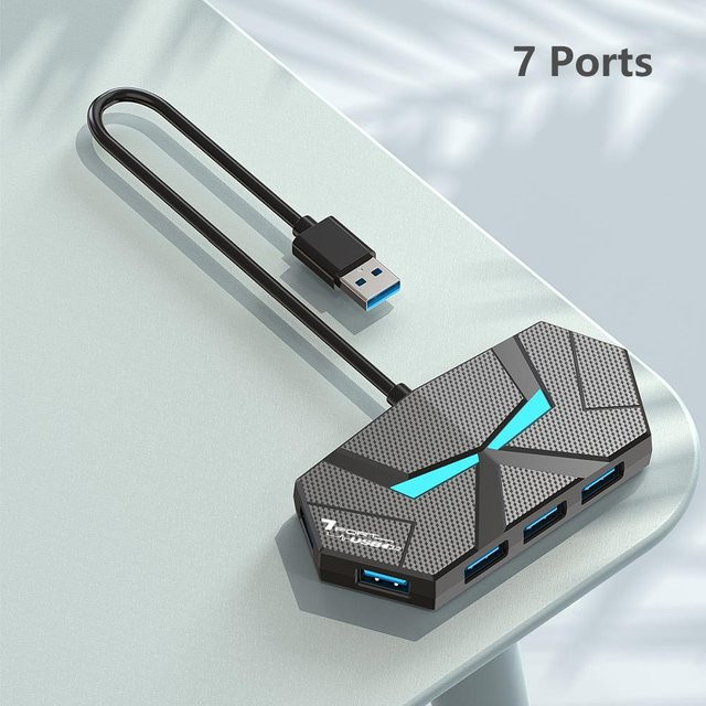 Kebidumei 4-in-1 USB 3.0 Hub Multi-Splitter-Adapter und USB-Dockingstation für Laptop und PC in Schwarz oder Weiß - Bild 1