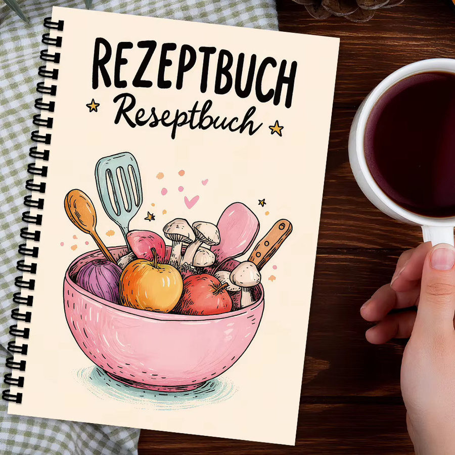 Elegantes Küchen-Kochbuch als leeres Rezeptnotizbuch mit Spiralbindung und Premium-Papier für Hobbyköche und zum Backen - Bild 2