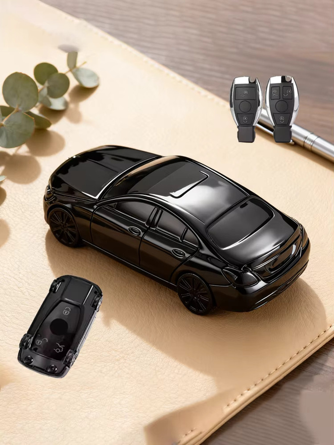 ICAR Autoschlüssel Abdeckung in Schwarz für Mercedes Benz A B C E Klasse GLS GLA GLK GLC CLS CLA AMG W204 W205 W212 W463 W176 - Bild 5