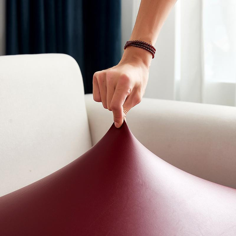 Housmife Wasserdichter Sofa-Sitzkissenbezug aus PU-Leder in Elfenbein, dehnbarer und waschbarer Schonbezug für Sofas und Stühle zum Schutz vor Kindern und Haustieren - Bild 3