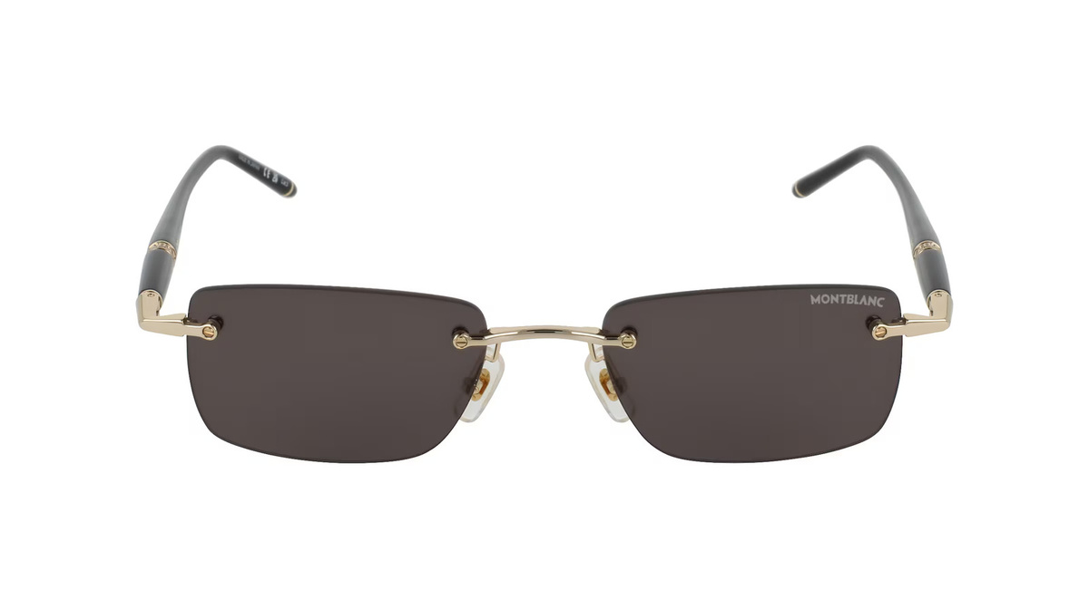 Montblanc MB0344S Sonnenbrille, randlos, eckig, Metall, Herren, gold - Bild 1