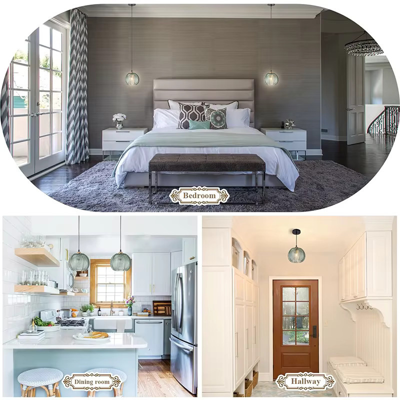 CETANT Nordic Glas Anhänger Leuchte in Mehrfarbig, Moderne Globe Pendelleuchte aus Glas für Wohnzimmer, Esszimmer und Schlafzimmer - Bild 4