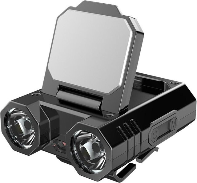 TOMTOP JMS LED Scheinwerfer mit Akku und Display, wasserdichter Clip-Scheinwerfer für Camping, Angeln und Outdoor, Schwarz - Bild 1