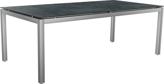 Stern Tisch Silverstar 2.0 Metallic grau mit Edelstahl Tischplatte, erweiterbar, B/T: 200 x 100 cm - Bild 1