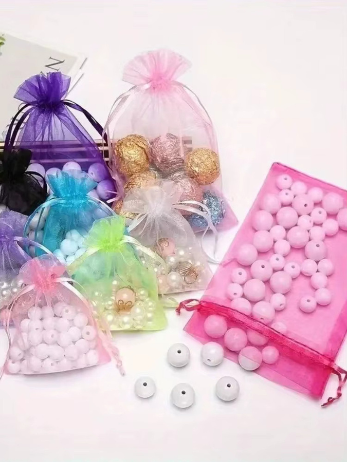 Bunte Mesh Geschenkbeutel in verschiedenen Farben für Hochzeiten, Weihnachten und Partys (18 oder 36 Stück) - Bild 3