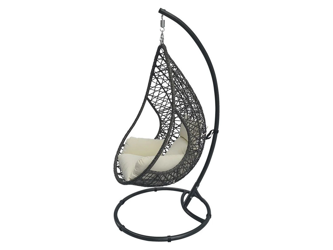 Greemotion Hängesessel Kuba Egg Design aus Rattan und Stahl mit Polsterung in Weiß, Schwarz oder Anthrazit - Bild 2