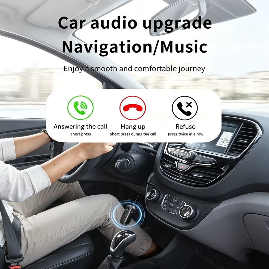 KEBIDU Bluetooth 6.0 Audio-Empfänger mit HD-Display, Wireless AUX Adapter 3,5mm Jack, HiFi-Stereo-Player für TV und Auto, Schwarz - Bild 3