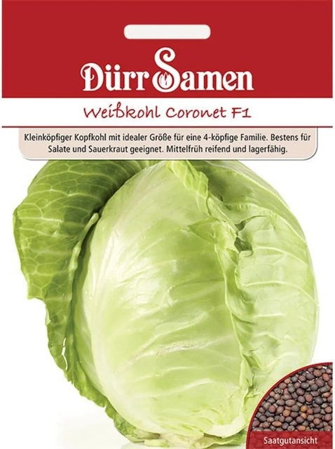 Dürr Weißkohl Coronet F1 Saatgut für Frühsaaten 50 g - Bild 1