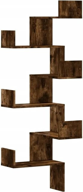vidaXL Wand-Eckregal aus Holzwerkstoff in Räuchereiche, B/T/H: 45 x 45 x 147 cm - Bild 1
