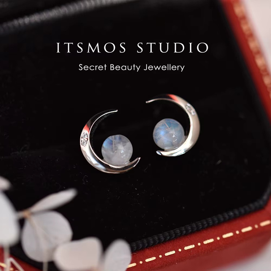 ITSMOS Ohrringe, 925 Silber, Mondstein, Damen - Bild 1