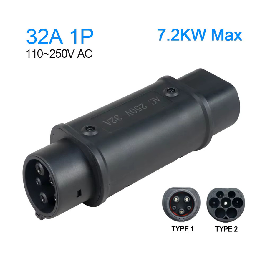 KOLANKY EV-Ladegerät-Adapter Typ 2 auf GBT 32 A 22 kW und Typ 2 auf Typ 1 SAE J1772 7,2 kW in Schwarz - Bild 5