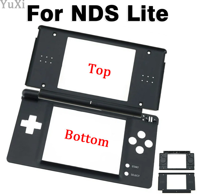 YuXi Ersatzteil Set für DS Lite: Oberer und unterer Bildschirmrahmen in Schwarz - Bild 1