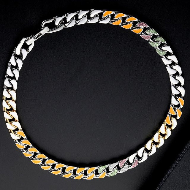 Halskette Titan, Schwarz, Diamant, Zirkonia, Herren - Bild 1