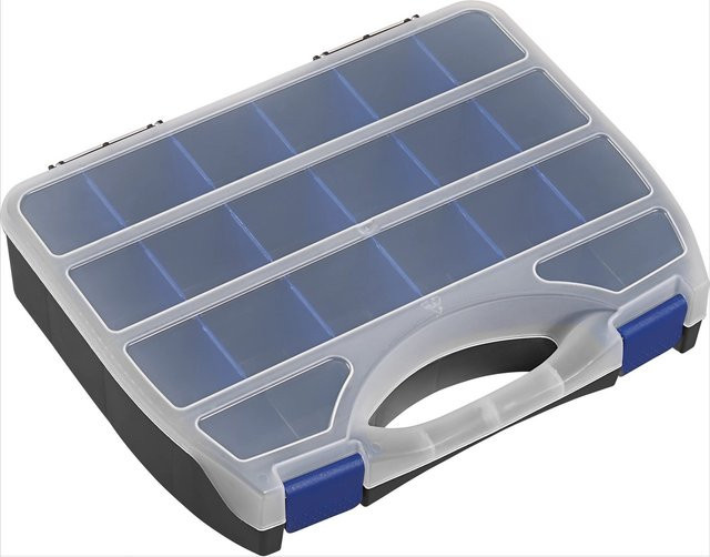 LUX-TOOLS Sortierkasten mit flexibler Facheinteilung, transparent, Breite: 32 cm, Tiefe: 21 cm - Bild 1