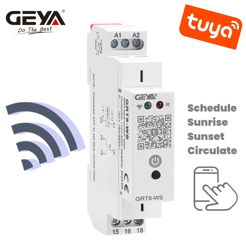 GEYA GRT8-WS Tuya WiFi Zeitsteuerungsschalter Smart Home Zeitrelais in Weiß, 16A AC/DC 110-240V - Bild 2