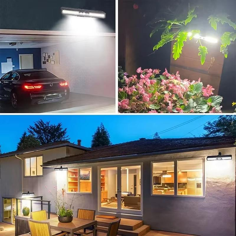 YJMP Super Lighting LED Solar-Wandleuchte mit Clip und Bewegungssensor, IP55 Wasserdicht, Warmweiß, Schwarz - Bild 2