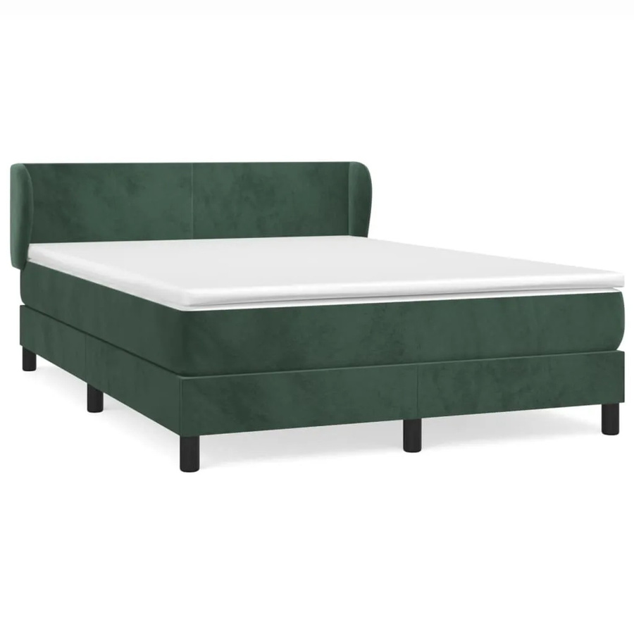vidaXL Boxspringbett mit Matratze Dunkelgrün Samt B/T: 140 x 200 cm - Bild 2