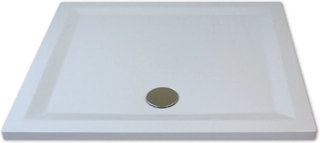 Breuer Duschwanne Flat Line Design aus Mineralguss, rechteckig, Weiß, B: 100 cm, T: 80 cm - Bild 1