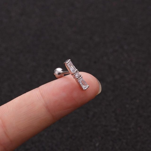 Ruijin Ohrstecker, Zink-Legierung, Silber, Zirkonia, Damen - Bild 1