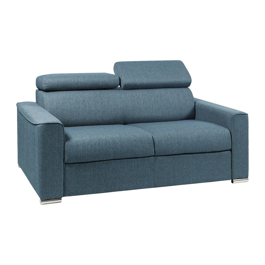 Vente-unique Schlafsofa Vizir Blau mit Stoffbezug und Schaumstoffpolsterung, Breite: 176 cm - Bild 2