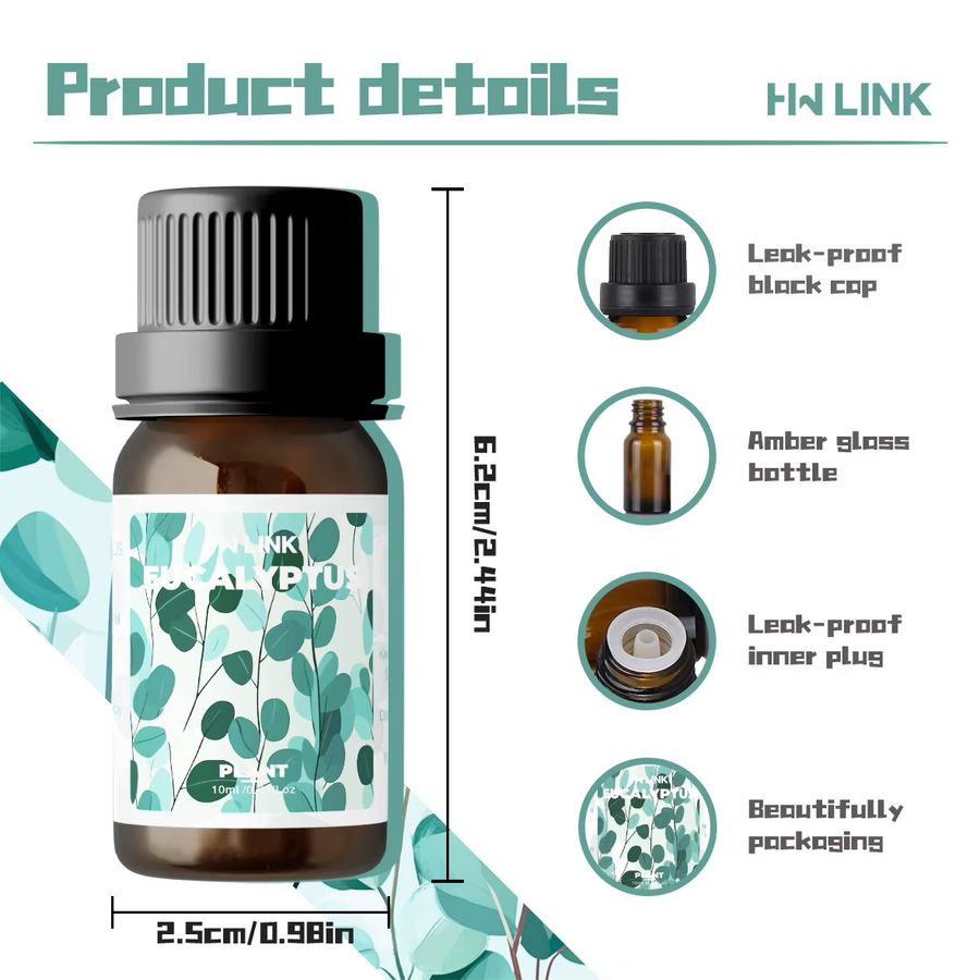 HWLINK Ätherisches Eukalyptusöl für Aromatherapie, Hautpflege und DIY-Anwendungen, 10 ml - Bild 4