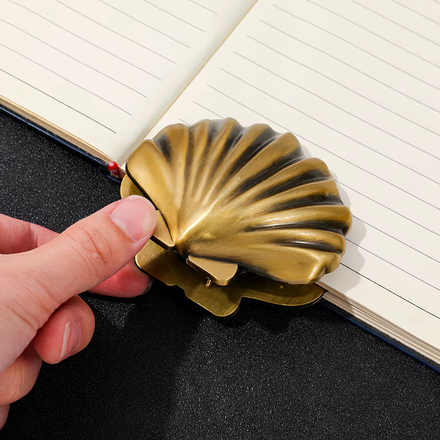 Vintage Shell Metall Journal Clip in Silber als Lesezeichen und Schreibwaren-Zubehör für Studenten - Bild 2