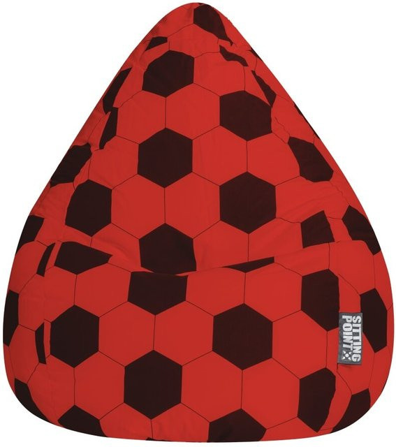 Sitting Point BeanBag FANKURVE XL im Fußball-Design rot-schwarz-multicolour - Bild 1