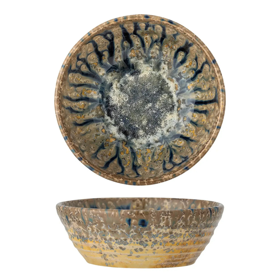 Bloomingville Schale Milani aus Keramik in Blau, Durchmesser: 14 cm - Bild 1