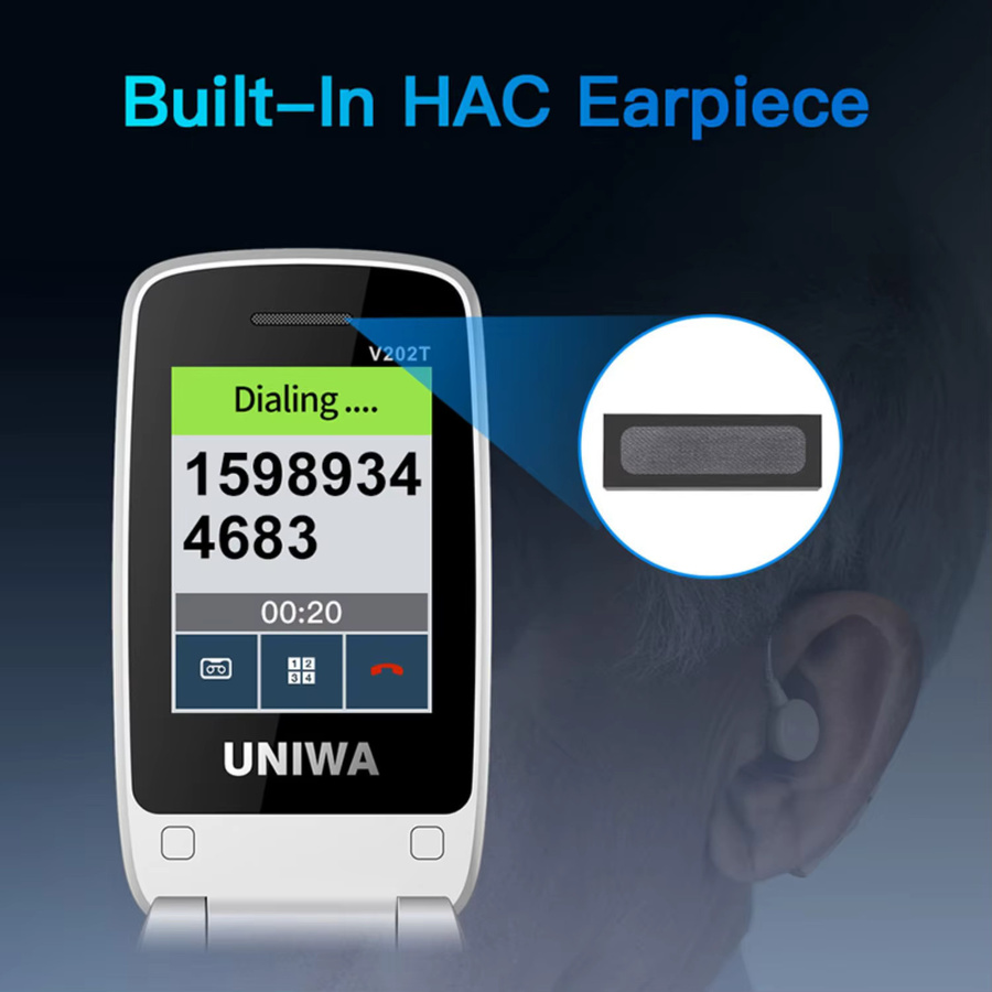 UNIWA V202T 4G LTE Feature Flip Phone mit Dual Screen und SOS-Funktion in Blau - Bild 4