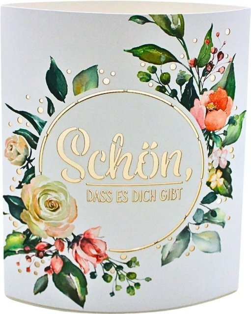 Dekohelden24 Dekolicht Nachtlicht mit der Aufschrift Schön dass es dich gibt, batteriebetrieben mit Timer, B/T/H: 13 x 5 x 16 cm - Bild 1