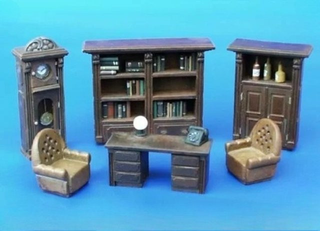 JIJIE Möbel Arbeitszimmer Szenenmodell, Bausatz, Maßstab 1:35 - Bild 1