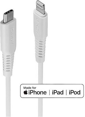Lindy USB-C auf Lightning USB 2.0 Kabel in Weiß, Länge: 1,00 m - Bild 1