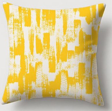 JMG Clothing Kissenhülle mit geometrischem Muster in Gelb, zweiseitig bedruckter Kurzplüsch-Dekokissenbezug, B/T: 45 x 45 cm - Bild 1