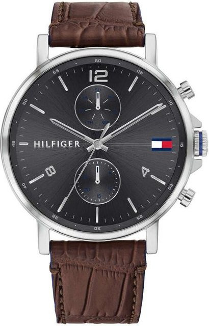Tommy Hilfiger Armbanduhr, Quarz, Edelstahl, Leder, 44 mm, Herren - Bild 1