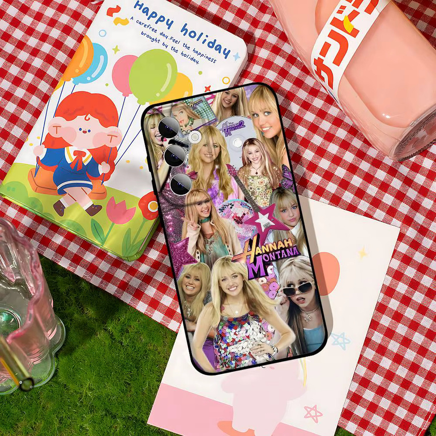 H-Hannah M-Montana-ES Soft Cover Handyhülle für Samsung Galaxy S21 S22 S23 S24 S25 S26 Ultra FE Plus 5G A52S in Multicolour - Bild 2